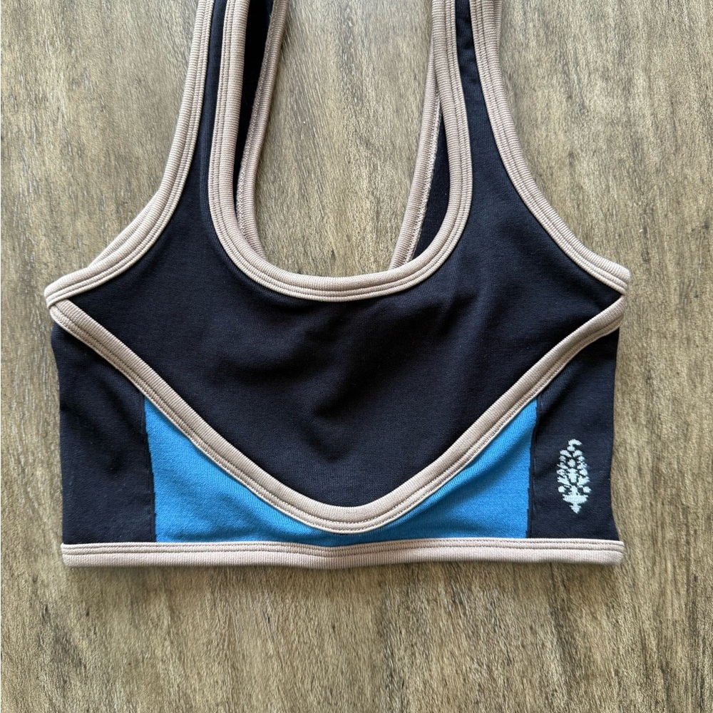 NWT Free People Movement Blow Your Mind Black and Blue Sports Bra Size XS - Picture 7 of 8